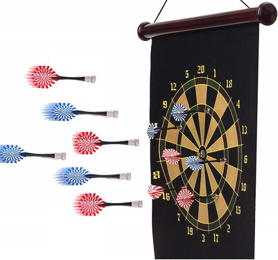 

QUINERGYS ® Magnetic Dart Board Set Hanging Wall Rubber Dartboard 21 inch Dart Board(Multicolor)
