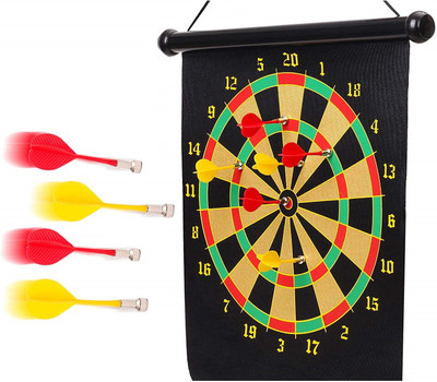 

QUINERGYS ® Magnetic Dart Board Double Sided Hanging Dart Board Set 20 inch Dart Board(Multicolor)