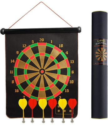 

QUINERGYS ® Magnetic Dart Board - Safe Dart Kit for Kids, 2 Sided Magnetic Roll-up Dartboard 20 inch Dart Board(Multicolor)