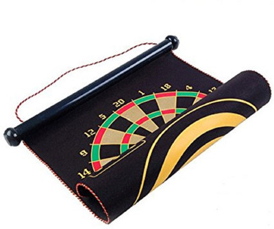 

QUINERGYS ® Fabric Double Sided Hanging Rubber DartBoard with 6PCS Dart Flights 21 inch Dart Board(Multicolor)