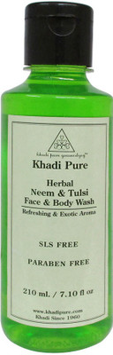 

Khadi Pure Herbal Neem & Tulsi Face and Body Wash SLS-Paraben Free(210 ml)