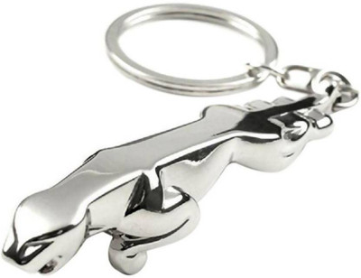 CheckSums 11096 Jaguar Shaped Mettalic KeyChain for Car, Bike, Home & Office- Pack of 2 Key Chain