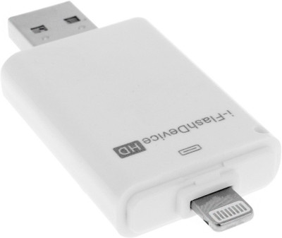 

RapGear Apple Iphone Se Compatible Certified I-Flash Device Hd Sd Memory Card Reader Usb To |Lightning 8-Pin| Memory Extender. (One Year Warranty) Card Reader(White)