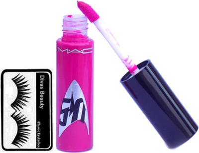 

divas beauty Eyelashes& mac star trek lipgloss(Set of 2)