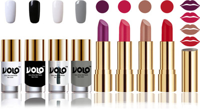 

Volo Perfect Combo of Ultra Shine Nail Polish and Velvet Matte Lipsticks(Set of 8)