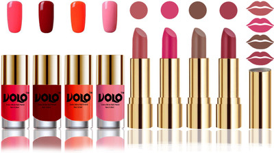 

Volo Perfect Combo of Ultra Shine Nail Polish and Velvet Matte Lipsticks(Set of 8)