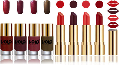 

Volo Perfect Combo of Ultra Shine Nail Polish and Velvet Matte Lipsticks(Set of 8)