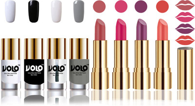 

Volo Perfect Combo of Ultra Shine Nail Polish and Velvet Matte Lipsticks(Set of 8)