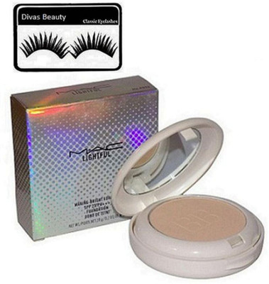 

divas beauty Eyelashese&Mac Lightful compactPowder Natural(Set of 2)