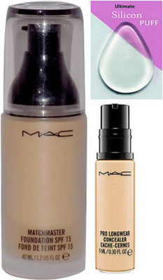 

Ultimate Silicon Puff & Mac Match Master Foundation 40ml, Pro Long wear Concearler 9ml(Set of 3)