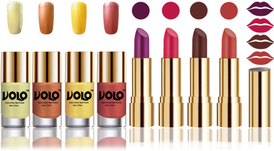 

Volo Perfect Combo of Ultra Shine Nail Polish and Velvet Matte Lipsticks(Set of 8)