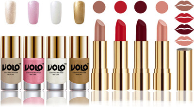 

Volo Perfect Combo of Ultra Shine Nail Polish and Velvet Matte Lipsticks(Set of 8)