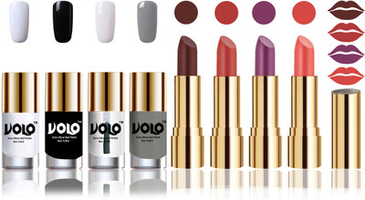 

Volo Perfect Combo of Ultra Shine Nail Polish and Velvet Matte Lipsticks(Set of 8)
