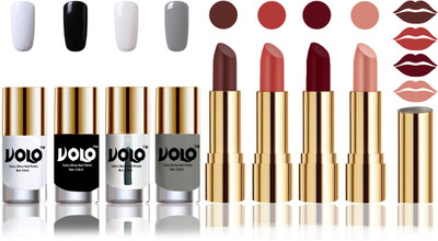 

Volo Perfect Combo of Ultra Shine Nail Polish and Velvet Matte Lipsticks(Set of 8)