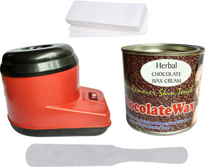

Hilex GOOD QUALITY HAIR REMOVAL SKIN TOUCH WAXING KIT COMBO OF RED WAX HEATER + 550G HERBAL HOT CHOCOLATE WAX CREAM + 50 WAX STRIPS(Set of 4)
