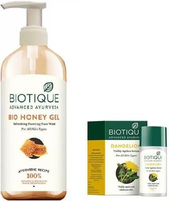 

BIOTIQUE BIO Bio Honey Gel Face Wash, Bio Dandelion Ageless Lightening Serum(Set of 2)
