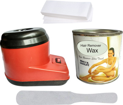 

Hilex GOOD QUALITY HAIR REMOVAL SKIN TOUCH WAXING KIT COMBO OF RED WAX HEATER + 550G HERBAL WHITE CHOCOLATE WAX CREAM + 50 WAX STRIPS(Set of 4)