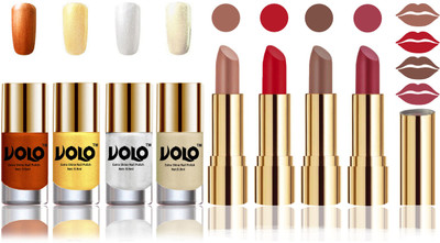

Volo Perfect Combo of Ultra Shine Nail Polish and Velvet Matte Lipsticks(Set of 8)