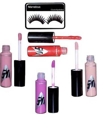 

Marvalous eyelashes with Star Lip Gloss Liquid Natural (set of 4)(Set of 5)