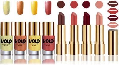 

Volo Perfect Combo of Ultra Shine Nail Polish and Velvet Matte Lipsticks(Set of 8)