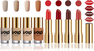 

Volo Perfect Combo of Ultra Shine Nail Polish and Velvet Matte Lipsticks(Set of 8)