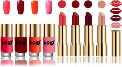 

Volo Perfect Combo of Ultra Shine Nail Polish and Velvet Matte Lipsticks(Set of 8)