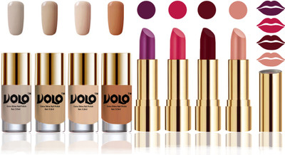 

Volo Perfect Combo of Ultra Shine Nail Polish and Velvet Matte Lipsticks(Set of 8)