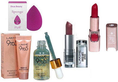 

divas beauty Sponge Puff& Gold Radiance Face Serum&Weightless Mousse 6gm& Lipstick&Enrich Lipstick(Set of 5)