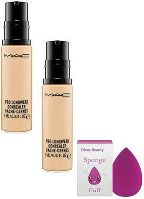 

divas beauty Sponge Puff, Mac Pro Longwear Concealer Set Of 2(Set of 3)