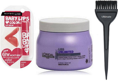Ultimate Hair Brush, Hair Spa, Cherry Kiss Lipbalm (Set of 3)(Set of 3)