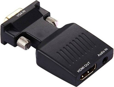 

Microware VGA Male to HDMI with Audio HDTV Video Adapter For PC Laptop DVD HDMI Adapter HDMI Adapter(Compatible with 1, Black)
