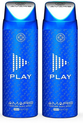 

AMARIS 2*PLAY PERFUME Body Spray - For Men(400 ml, Pack of 2)