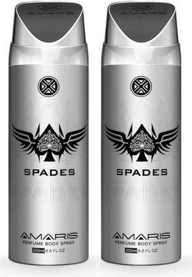 

AMARIS 2 * SPADES PERFUME Body Spray - For Men(400 ml, Pack of 2)