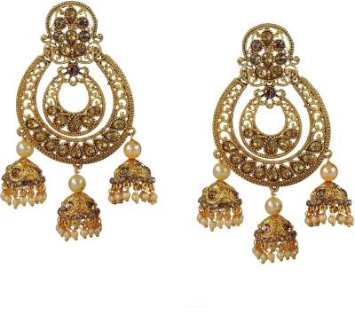 VATSALYA creation Kundan Topaz Alloy Jhumki Earring