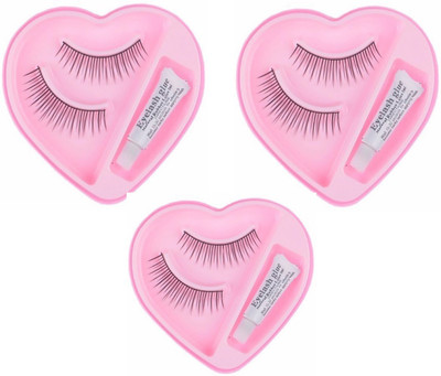 

NERR Soft Natural Black Thick Long False Eyelashes Makeup Extension Pack Of3 Pair( Fake EyelashHes)BLACK(Pack of 2)