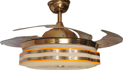 

HANS LIGHTING HLF.RC.8075 4 Blade Ceiling Fan(Gold, Pack of 1), Gold;white