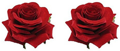 

JAGTEK Red Rose Rose Bud Comb, Pin, clip, Wedding, Bridal, Hair comb, floral clip, flower clip, floral crown (PACK OF 2) Hair Clip(Red)