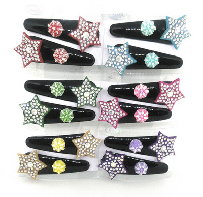 

Khubsurat Tic-Tac Stone Stud Hair Clips for Kids, Girls & Women. Set of 6 Pairs Different Colors Tic Tac Clip, Hair Clip(Multicolor)