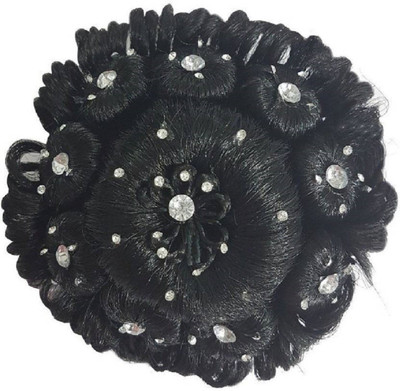 

EKAN Stone Designer Juda Bun Hair Extension For Girls Bun(Black)