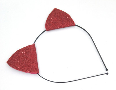 

SKD Glitter Cat Ears Hairband / Headbands Hair Hoops for Daily Wearing Party & Photo Props – Red Head Band(Red)