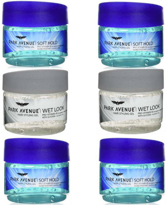 

Park Avenue Soft Hold, Wet Look Hair Styling GEL 100 Gm × 6 Pack Of Six Gel(600 g)