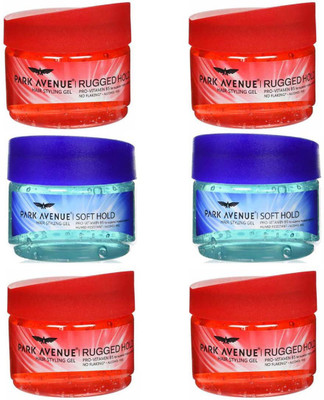 

Park Avenue Rugged Hold, Soft Hold Hair Styling GEL 100 Gm × 6 Pack Of Six Gel(600 g)