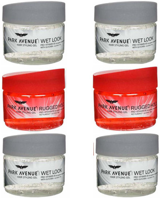 

Park Avenue Wet Look, Rugged Hold Hair Styling GEL 100 Gm × 6 Pack Of Six Gel(600 g)