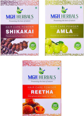 

MGH Herbals Shikakai, Amla & Reetha Powder (Pack of 3)(600 g)