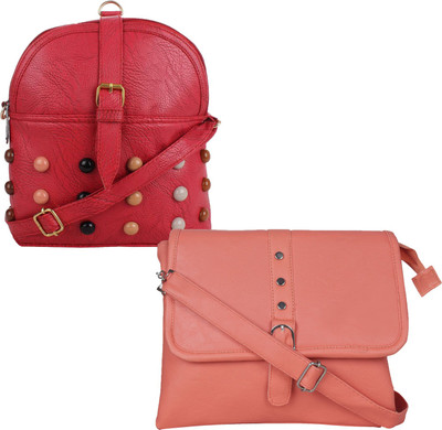 

Fillincart Messenger Bag(Red, Tan)