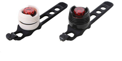 Shrih LED Safety Warning Head and Tail Cycle Lights Set of 2, Black/White LED Front Rear Light Combo Black, White