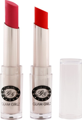Glam Girlz Matte Lipstick-Combo(31&02)(rose pink, bright red)