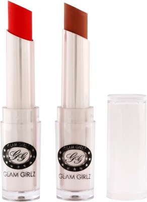 

Glam Girlz Matte Lipstick-Combo(02&19)(Bright Red, Coffee Nude)