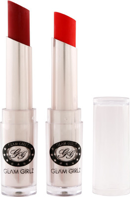 

Glam Girlz Matte Lipstick-Combo(17&02)(sexy wine, bright red)