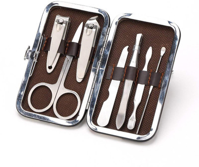 

OXGENTA ® 6 in1 Cross Grain Style Manicure Grooming Set Kit Nail Clipper Leather Case(112 g, Set of 6)